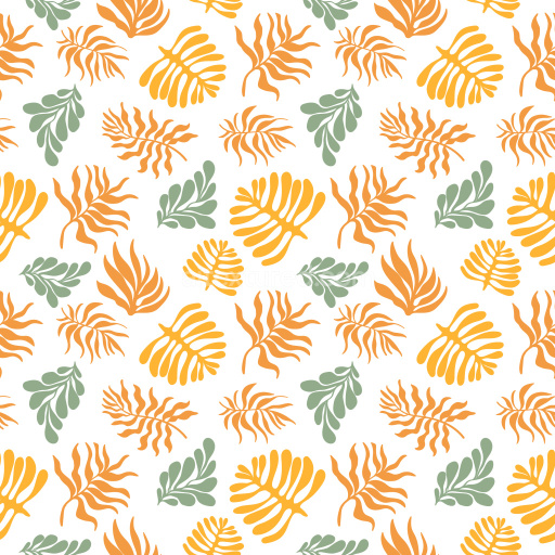 Pattern Bundle - Seamless 3D Pattern PBR Texture with Tropical Leaf Motifs in Warm Colors texture preview