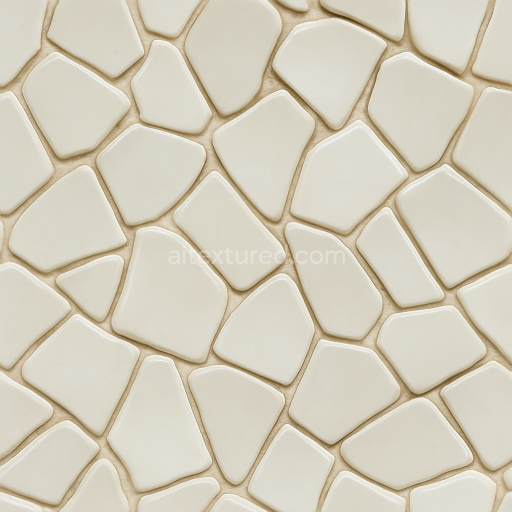 Seamless 3d texture pbr 8k mosaic porcelain shards with irregular shapes and smooth surface
