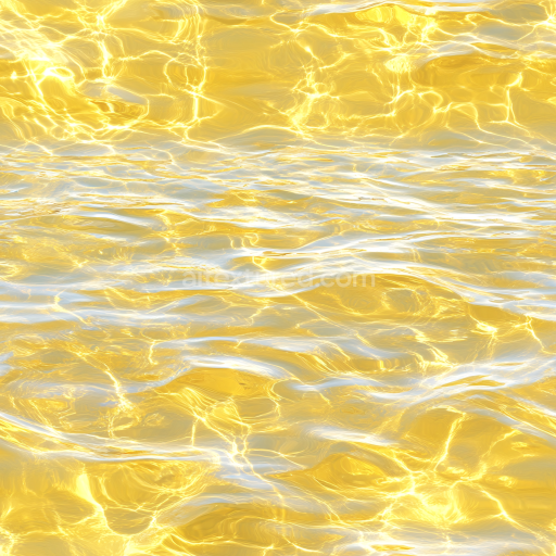 Seamless 3D PBR Texture of Golden Reflective Water Surface with Dynamic Ripples