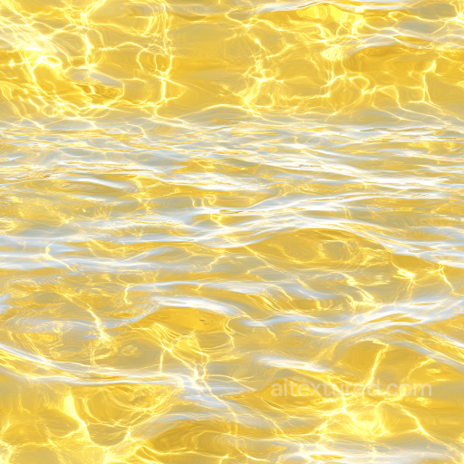 Golden Reflective Water Surface Seamless Texture with Dynamic Ripples seamless Water PBR texture
