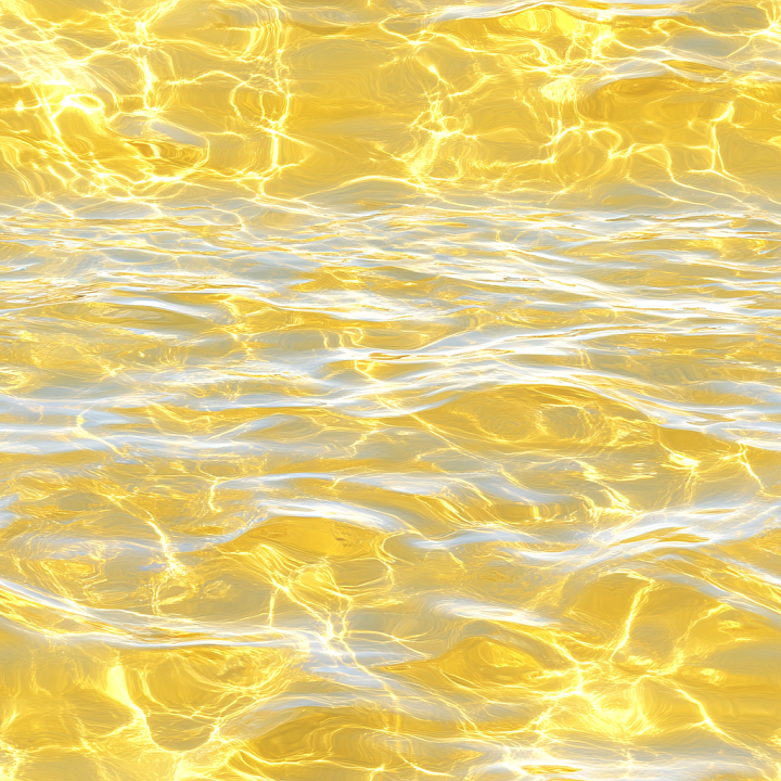 Golden Reflective Water Surface with Dynamic Ripples seamless PBR texture preview