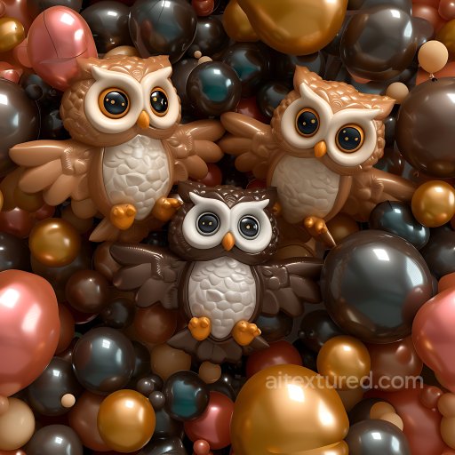 Inflated Glossy Vinyl Bubbles PBR Texture in Warm Browns seamless Inflated PBR texture