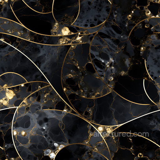 Black Marble PBR Texture Featuring Elegant Gold Vein Patterns seamless Marble PBR texture