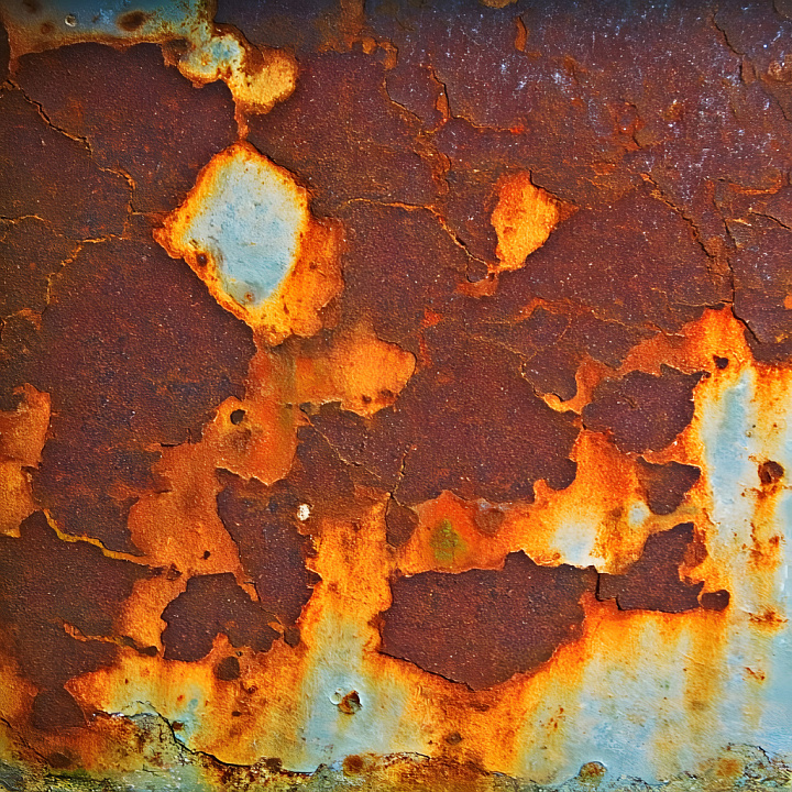 Rust of Rusty Cracked Metal with Holes and Flaking Paint seamless PBR texture preview
