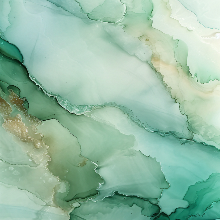 Alcohol Ink with Green and Gold Fluid Waves seamless PBR texture preview