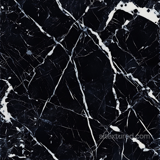 Black Marble PBR Texture with Bold White Veins and Polished Finish Marble texture preview