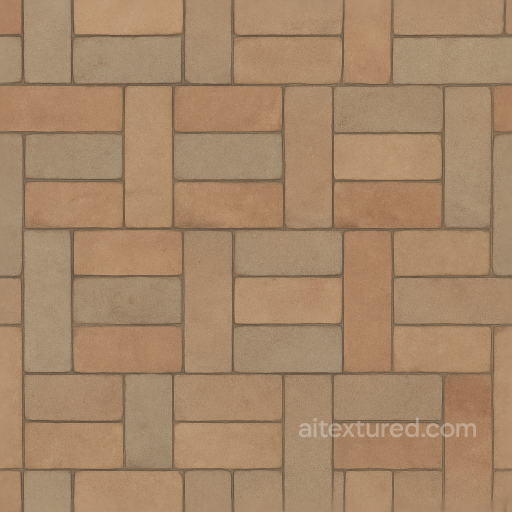 Seamless 8K PBR 3D Texture Of Matte Unglazed Cement Tile With Basketweave Pattern And Ear… texture preview