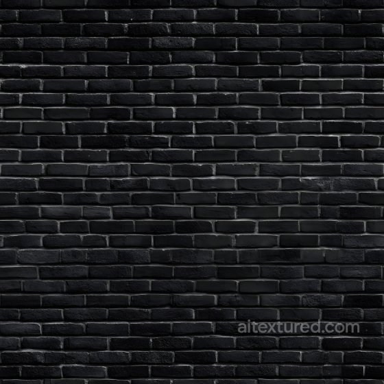 Cracked Black Brick Wall Seamless Texture with Subtle Damage Brick texture preview