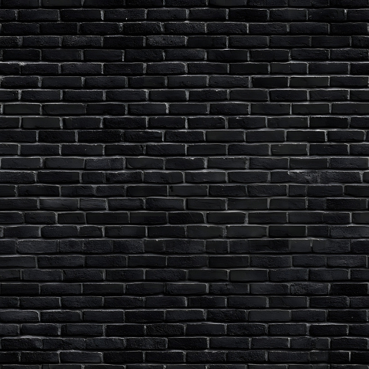 Cracked Black Brick Wall with Subtle Damage seamless PBR texture preview
