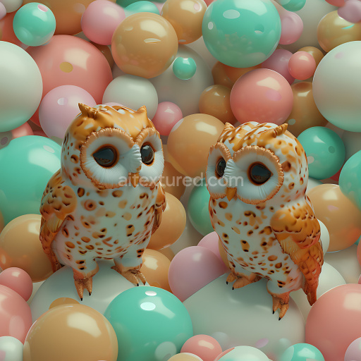 Seamless 3D Inflated Glossy Bubbles PBR Texture in Pastel Colors