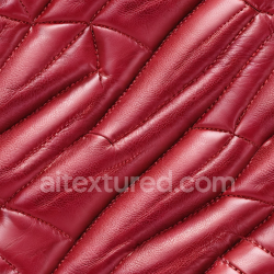 seamless Seamless 3D Quilted Glossy Red Leather PBR Texture with Detailed Grain and Stitching texture 8k free download PBR