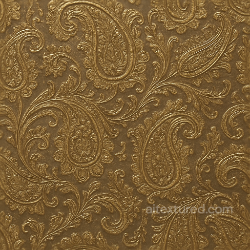 Wallpaper With Paisley Brocade Metallic Sheen Finish seamless Wallpaper PBR texture