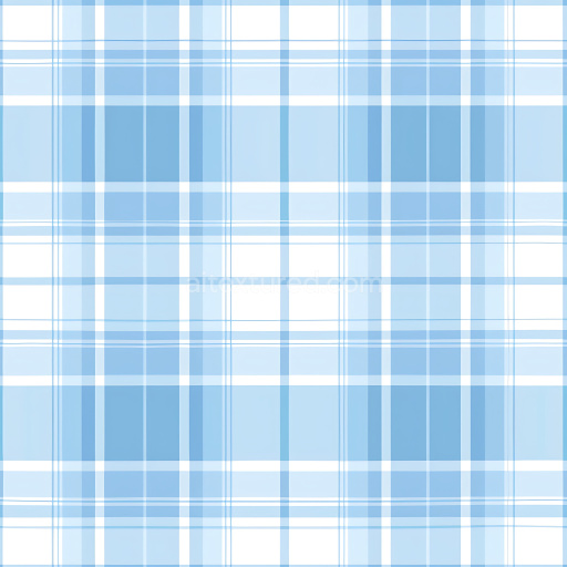 Seamless Light Blue and White Plaid 3D PBR Fabric Texture
