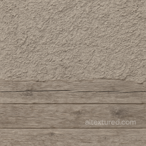 Rough Stucco Wall With Textured Stucco And Weathered Wood Plank Wall Elements seamless Wall PBR texture