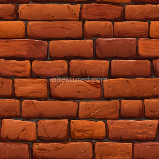 Seamless 3D PBR Texture of Cracked Red Brick Wall with Worn Surface