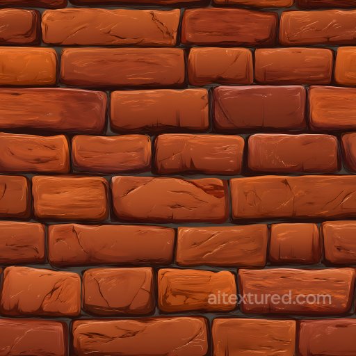 Cracked Red Brick Wall Seamless Texture with Worn Surface seamless Brick PBR texture