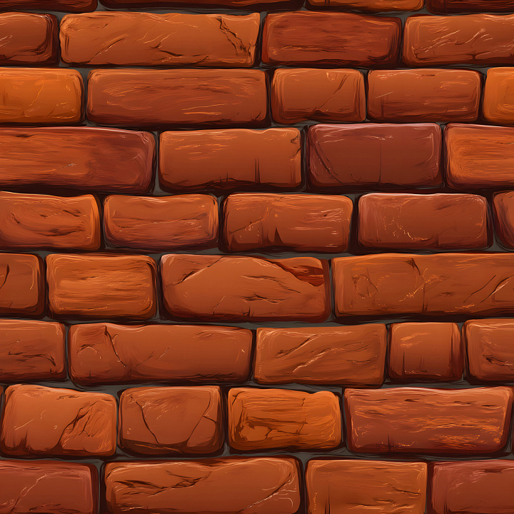 Cracked Red Brick Wall with Worn Surface seamless PBR texture preview