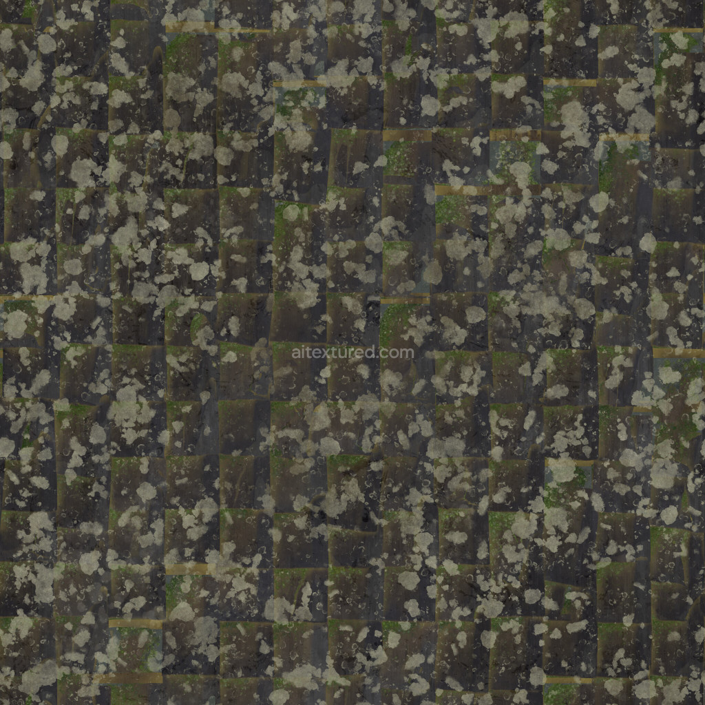 Seamless PBR texture of weathered roofing tiles
