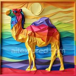 seamless Seamless 3D PBR Texture Featuring Origami-Style Multi-Color Camel Design texture 8k free download PBR