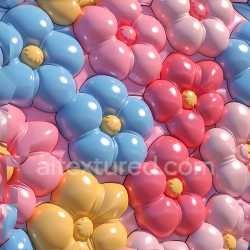 seamless Seamless 3D Inflated Vinyl Flower Panels PBR Texture in Pastel Colors texture 8k free download PBR