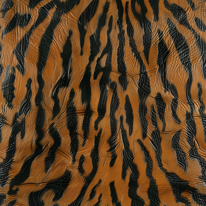 Leather with Tiger Stripe Pattern and Glossy Finish seamless PBR texture preview