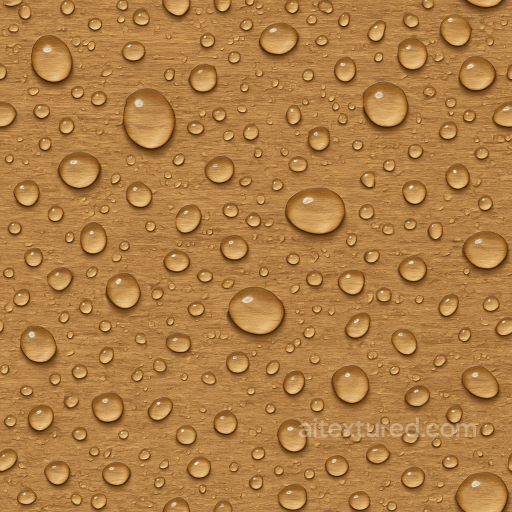Water Droplets On Wood Surface seamless Drops on the surface PBR texture