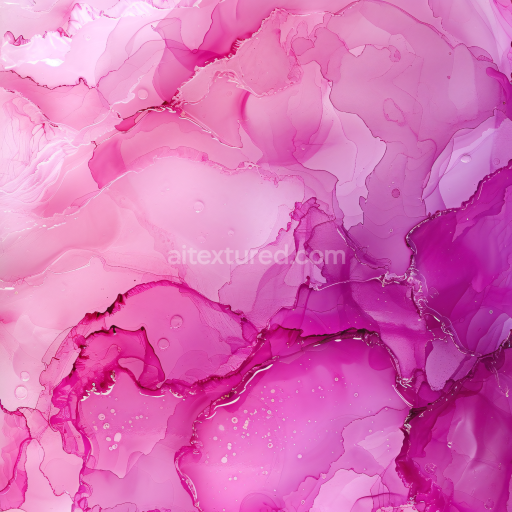 Seamless 3D Alcohol Ink PBR Texture with Pink and Purple Fluid Marbling