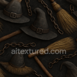 seamless Seamless 3d texture pbr 8k witch hat felt and broomstick wood Halloween texture 8k free download PBR