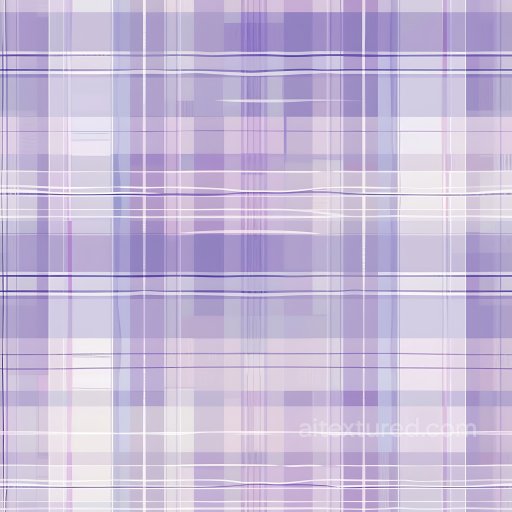 Seamless 3D PBR Texture of Pastel Purple and White Plaid Fabric Pattern texture preview
