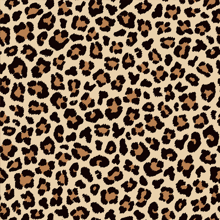 Brown and Black Leopard Print on Beige Fabric seamless PBR texture preview
