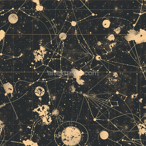 Seamless 3D Astro-Celestial Camouflage PBR Texture with Star Maps and Planetary Motifs