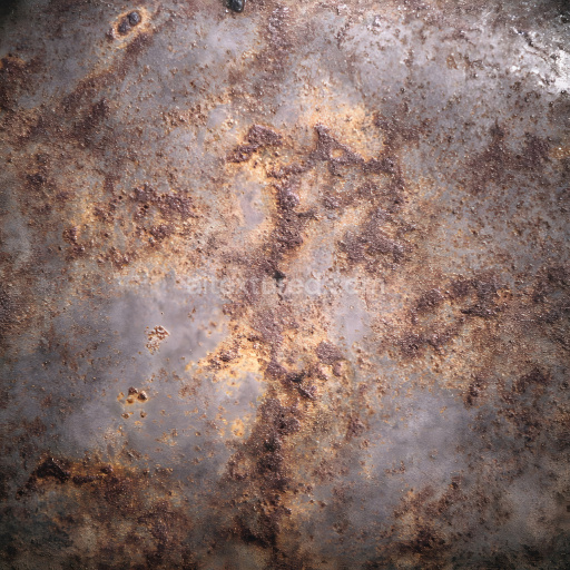 Seamless 3D Rusty Metal PBR Texture with Corrosion Craters and Rough Surface