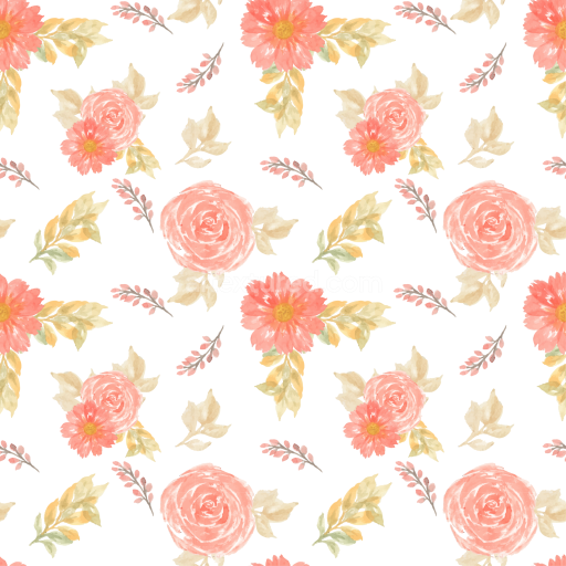 Seamless 3D PBR Texture with Soft Pink Watercolor Flowers and Delicate Foliage