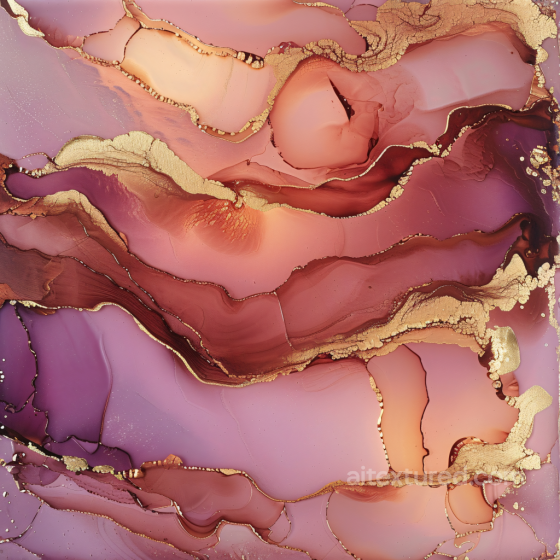 Alcohol Ink PBR Texture Featuring Rose and Gold Fluid Marbling Alcohol ink texture preview