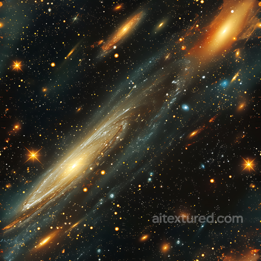 Space PBR Texture Featuring Glowing Galaxy Clouds and Dynamic Starfield seamless Star, space, planets PBR texture