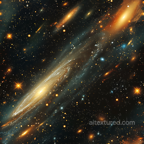 Space PBR Texture Featuring Glowing Galaxy Clouds and Dynamic Starfield Star, space, planets texture preview