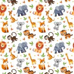 Pattern Bundle - Seamless 3D animal cartoon pattern PBR texture with playful colorful motifs texture preview