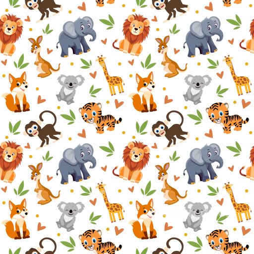 animal cartoon pattern PBR texture with playful colorful motifs seamless Pattern Bundle PBR texture