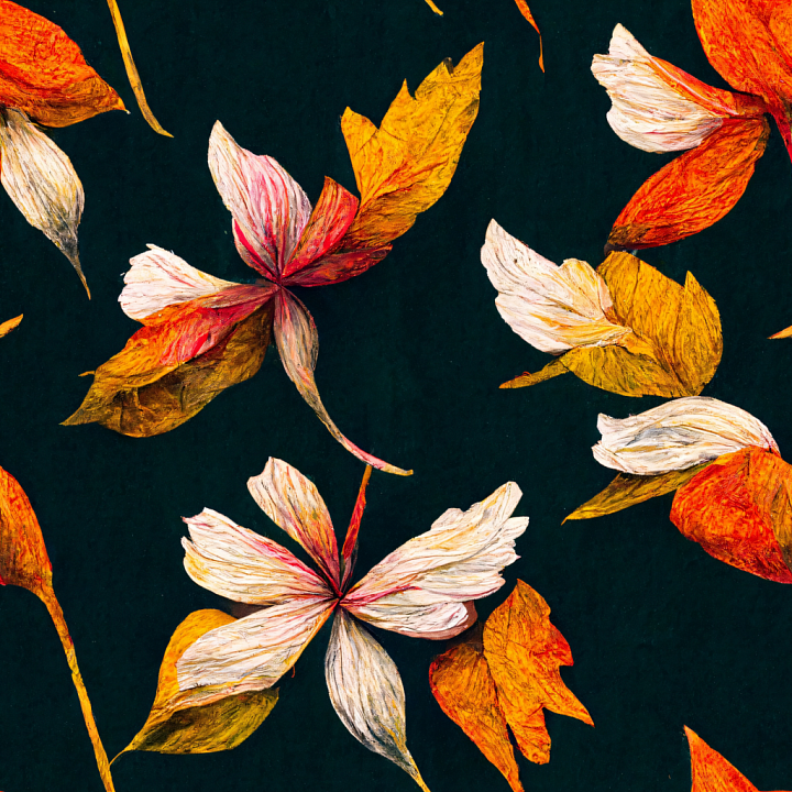 Autumn Leaves with Vibrant Warm Tones and Natural Veining seamless PBR texture preview