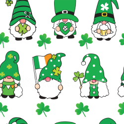 seamless Seamless 3D PBR Texture Featuring Cartoon St Patrick Gnome Pattern with Shamrocks texture 8k free download PBR