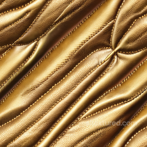 Stitched Golden Leather Texture with Detailed Grain and Wrinkles seamless Leather PBR texture
