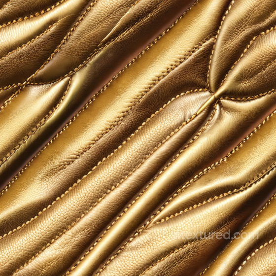 Stitched Golden Leather Texture with Detailed Grain and Wrinkles Leather texture preview