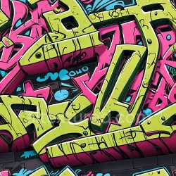 seamless Seamless 3D PBR texture of vibrant bold graffiti with layered lettering and paint drips texture 8k free download PBR