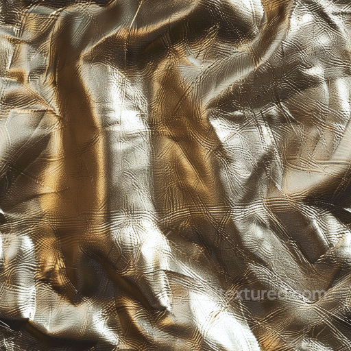 Shiny Gold Embossed Leather Seamless Texture with Wrinkles and Fine Grain seamless Leather PBR texture