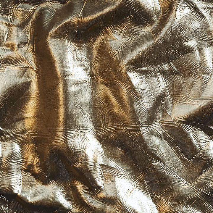Shiny Gold Embossed Leather with Wrinkles and Fine Grain seamless PBR texture preview