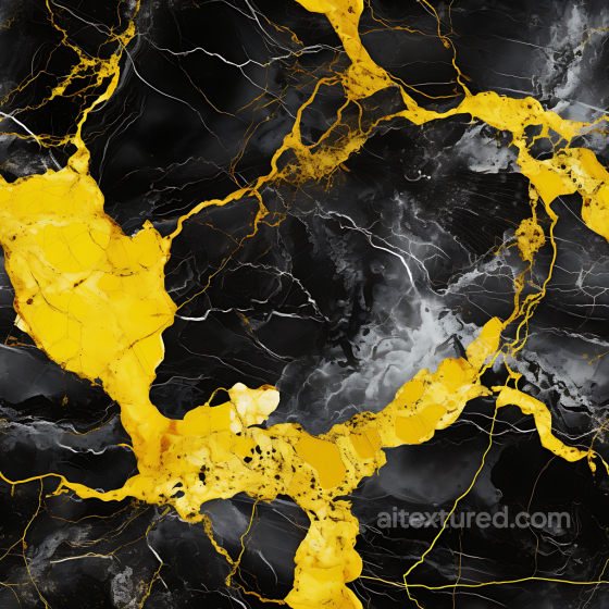 Black Marble Texture with Bold Yellow Veins and Glossy Polished Finish Marble texture preview