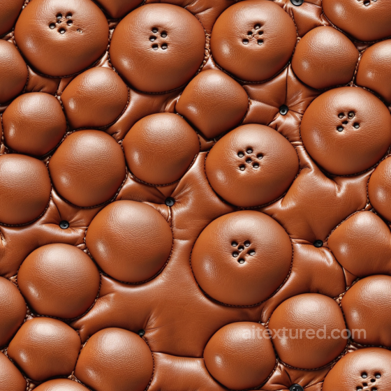 Buttoned Brown Leather Upholstery Texture with Rounded Padded Buttons Leather texture preview