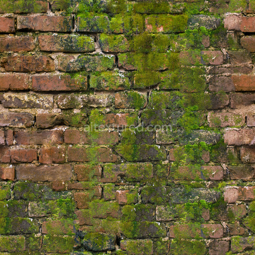 Seamless Brick Wall and Moss by Share Textures – PBR 3D Texture (8K ready)