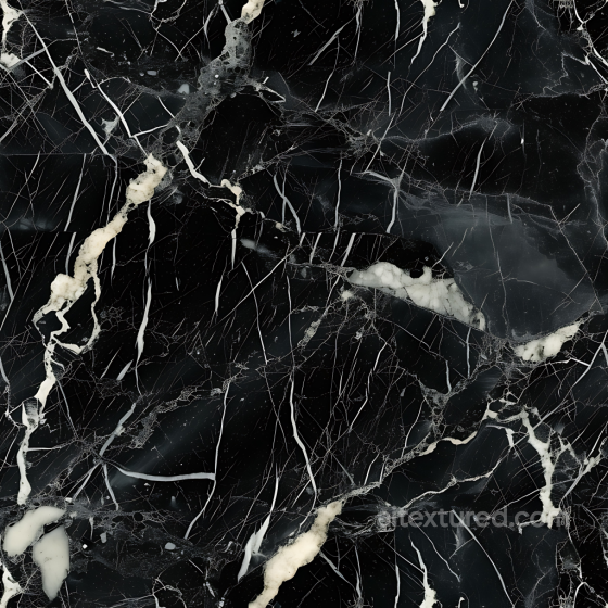 Black Marble PBR Texture Featuring Bold White Veins and Polished Finish Marble texture preview