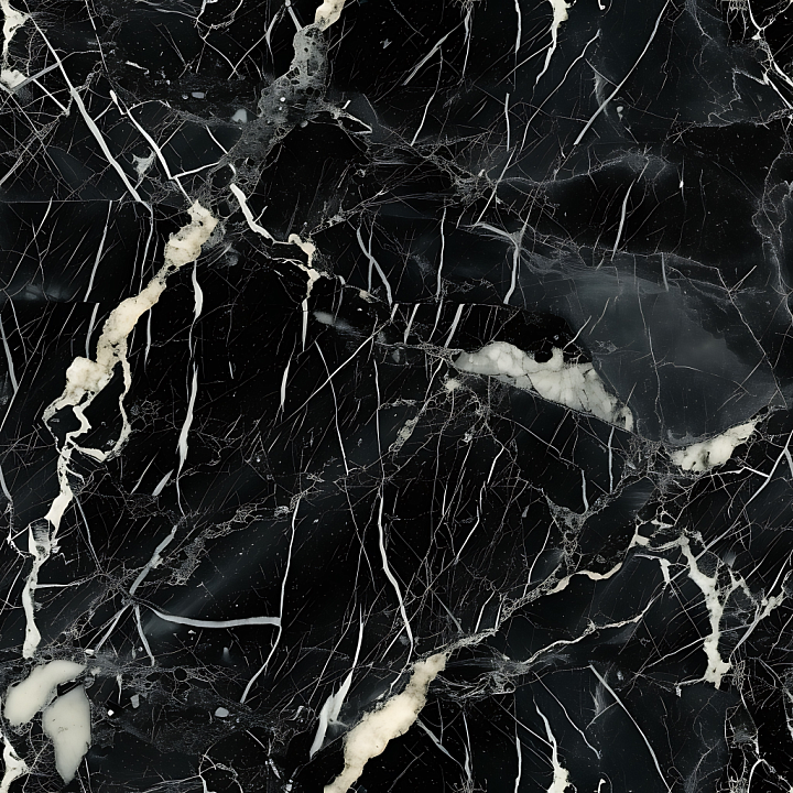 Black Marble Featuring Bold White Veins and Polished Finish seamless PBR texture preview